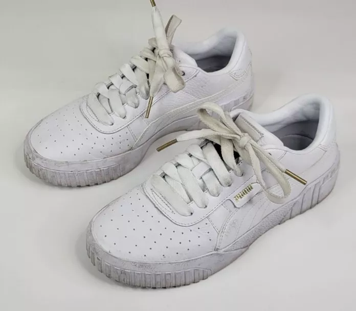 Puma Sneakers White 369155 01 Leather Padded Platform Shoes
