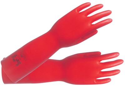 12x Chemiehandschuh AlphaTec Sol-Vex 37-900 Gr.9 rot EN 388,EN 374,ISO 9001