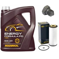 MotoröL Set 5W-40 5 Liter + ÖLfilter + Schraube FüR Ford Seat VW Polo Caddy 1.9