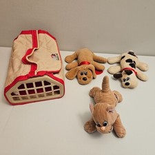 Vintage 1985 Tonka Pound Puppies Purries Newborns Plush Plushie Travel Case LOT