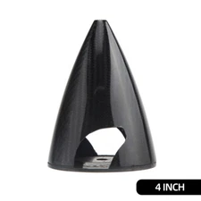 2 Blade 4.5inch Black RC Plane Carbon Fiber Spinner Screw Fix Impeller Cover Tip