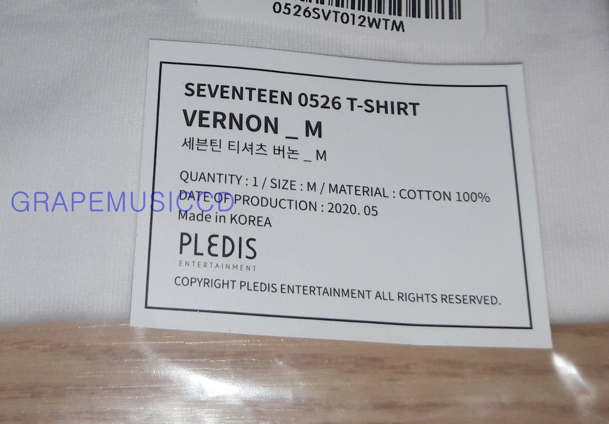 SEVENTEEN 5TH ANNIVERSARY 0526 OFFICIAL GOODS T-SHIRT VERNON WHITE