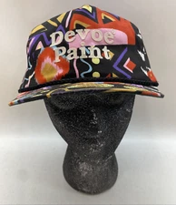 Vintage Devoe Paint Snapback Hat Cap 80s 90s Colorful Funky Print