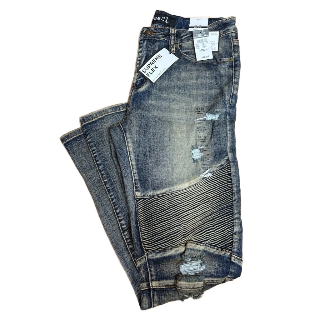 Jean skinny homme Rue 21 vieilli bleu taille 32x32 Supreme Flex Denim