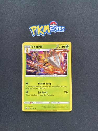 Pokémon TCG Beedrill Chilling Reign 003/198 Holo Rare NM.