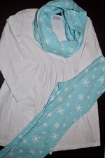 EUC GIRLS SCREAMING OWL BOUTIQUE BLUE SNOWFLAKE INFINITY SCARF SIZE 7-8 XXXL