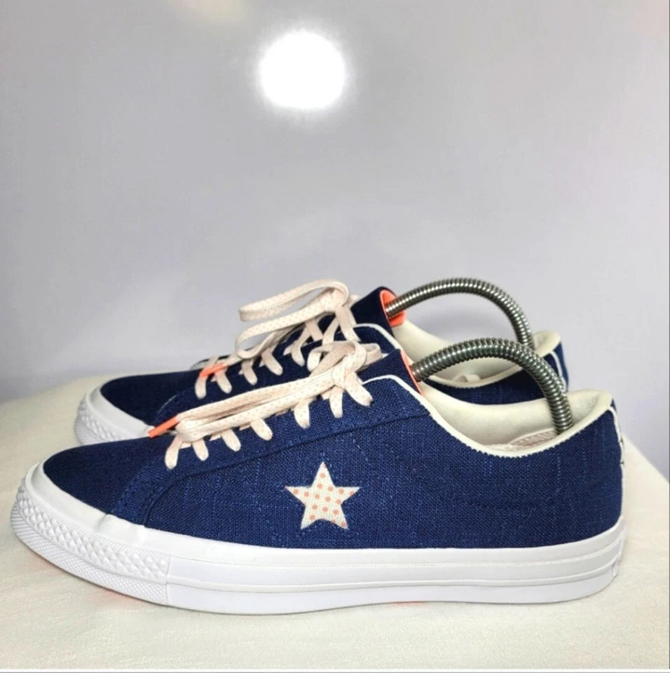 Converse женщин размер 10,5 ретро одна звезда pro синий, оранжевый и белый кроссовки - Изображение 2 из 4