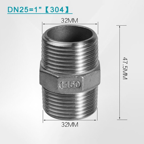 BSP Adaptor Male to Male Hex Nipple Coupling Connector 1/8" ~ 2" Stainless/Brass - Picture 15 of 92