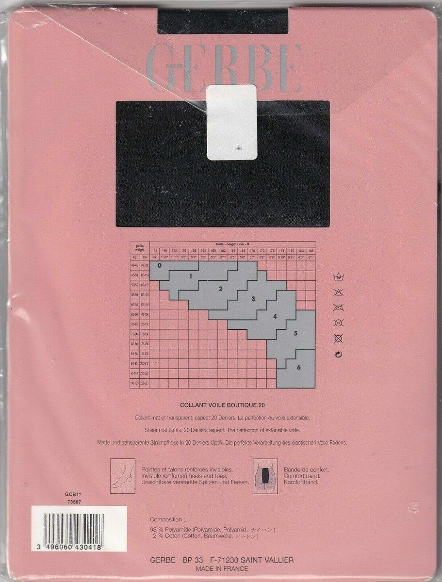 Bas Jarretières Gerbe Satin 20 Deniers Noir - Taille 1 (8.5) - Neuf Avec étiquettes - Fabriqué En France