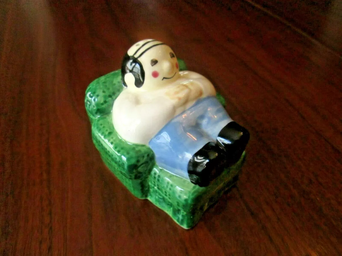 Fat Guy on Chair Recliner Salt Pepper Shaker Ceramic ONLY ONE SHAKER