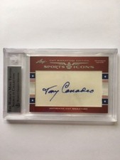 Tony Canadeo/Bob Lilly Dual Cut Autograph 2011 Leaf Icons Cut Signature 1/2 HOF