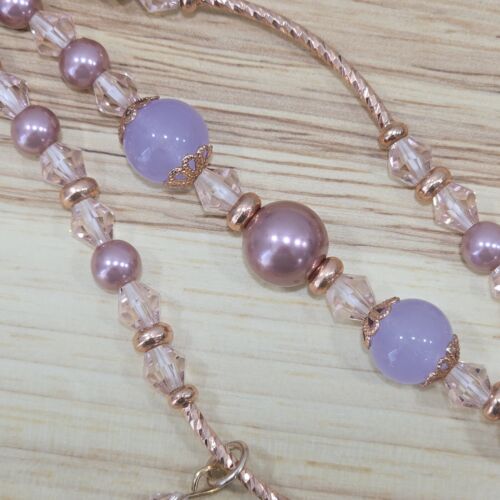 Rose Pink Pearl Purple Beaded Stretch Bracelet Watch Band for Apple 38/40/41mm - 第 4/14 張圖片