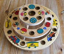 Erzgebirge Geburtstagskranz Holz Kerzenhalter Vintage DDR