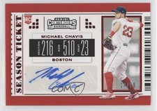 2019 Chronicles Contenders Season Tickets Red 24/50 Michael Chavis #22 Auto 0b2