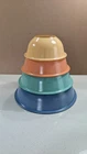PYREX Pastel Nesting Mixing Bowls. Clear Bottoms 322 323 325 326. Set Of 4. EUC