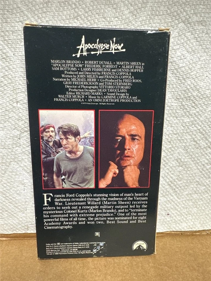 Apocalypse Now (VHS, 1998) Мартин Шин, Марлон Брандо, Лоуренс Фишберн - Изображение 2 из 3