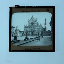 Vintage GWW Magic Lantern Glass Slide Church S Croce Florence Free Aus Post (3)