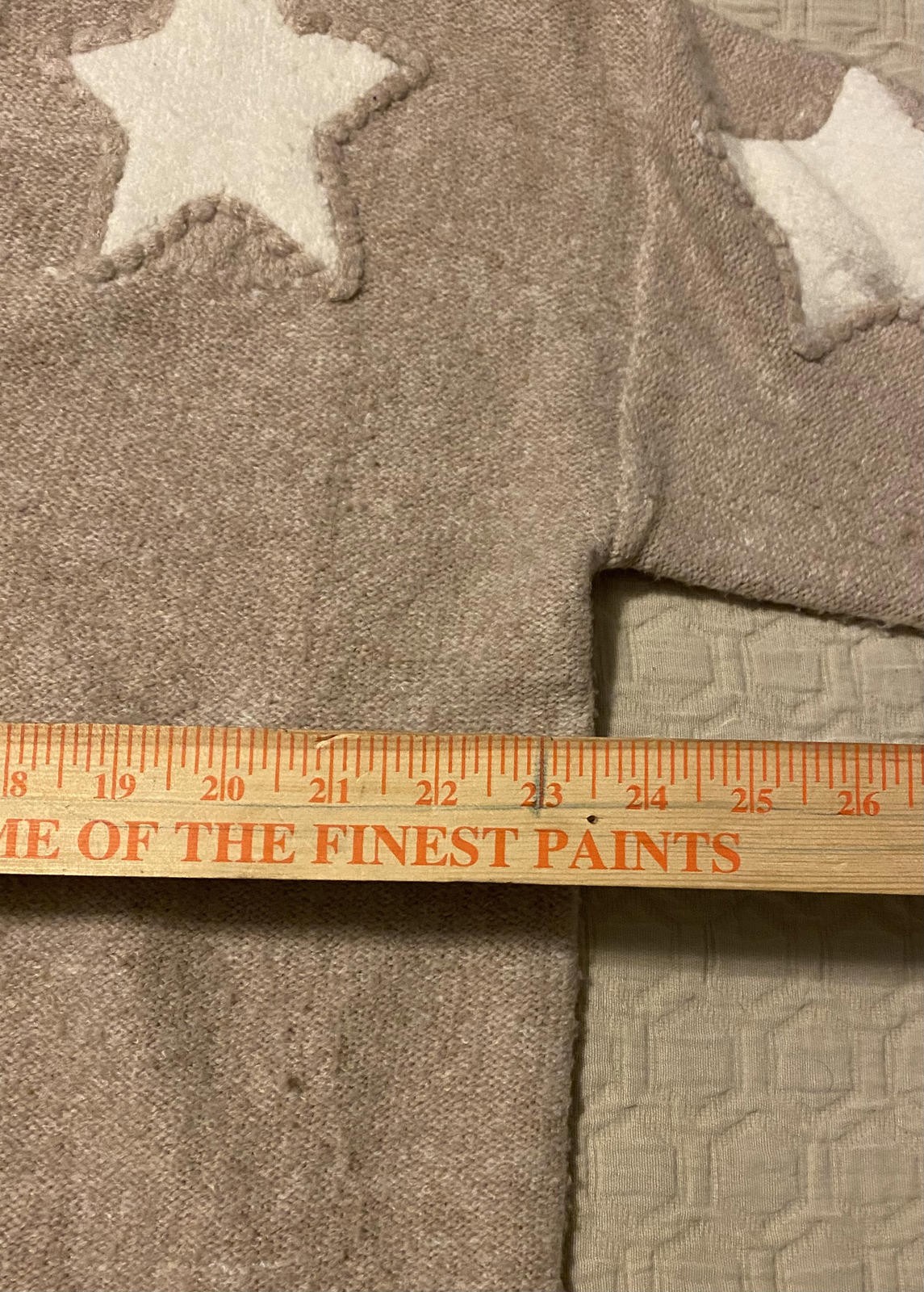 Threaded Leaf Beige Star Patterned Button-Up Card… - image 3