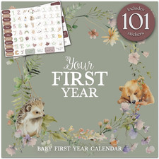 Baby'S First Year Calendar with 100 Stickers - Woodland Animals 1St Years Wall C