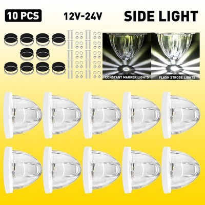 10X White LED Watermelon Lights Side Marker Truck Trailer Turn Signal Light EPY