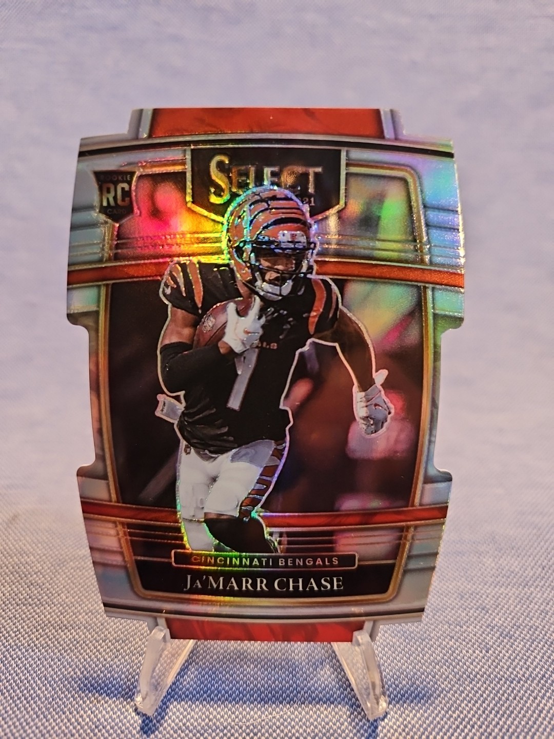 2021 Panini Select - Concourse Silver Prizm Die-Cut #47 Ja'Marr Chase (RC)