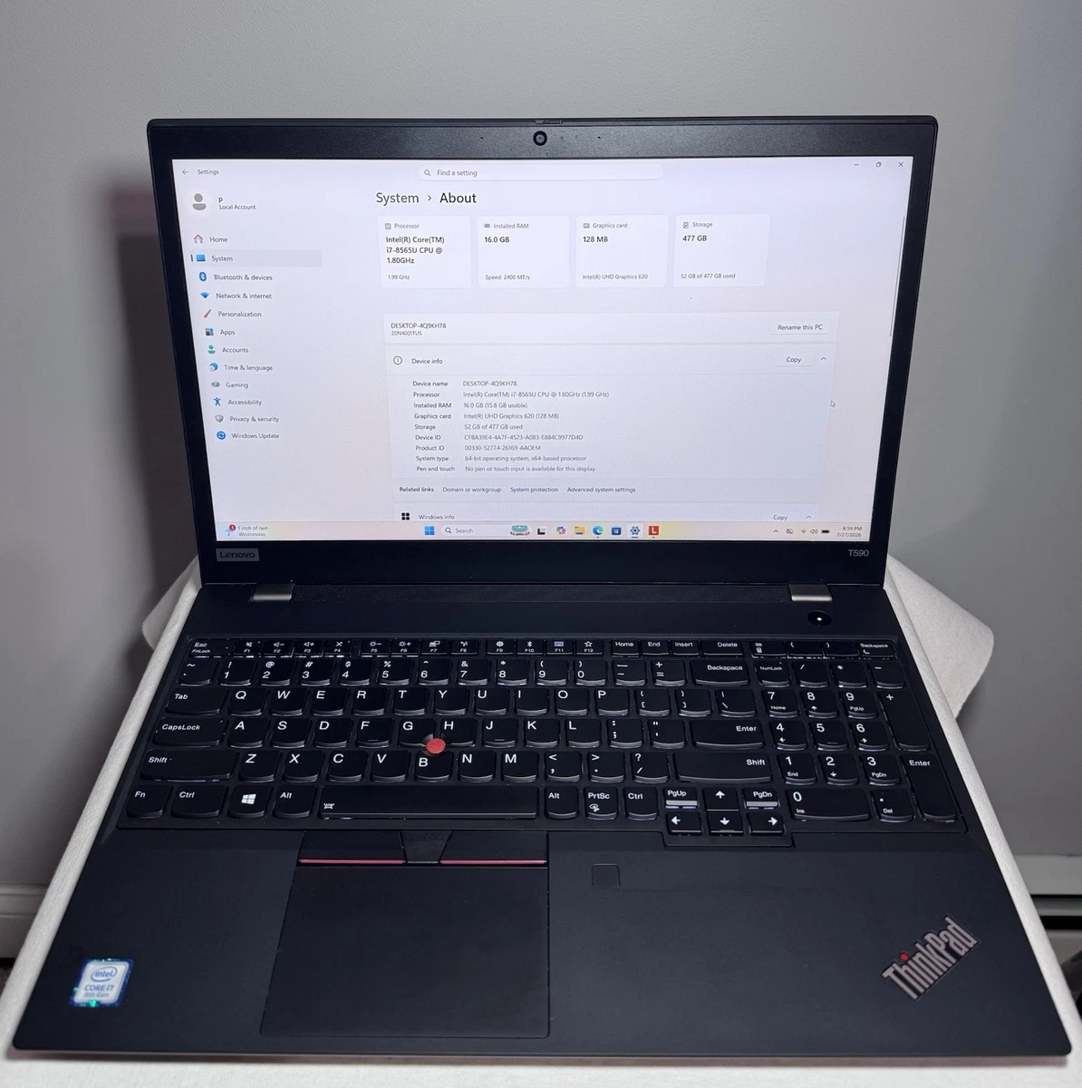 Las mejores ofertas en Lenovo Intel Core i7 8th generación 16 GB
