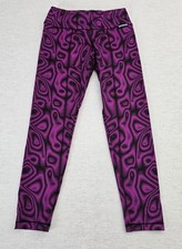 Ikinema Leggings Womens Medium Purple Abstract Print Stretch Tapered Pull On