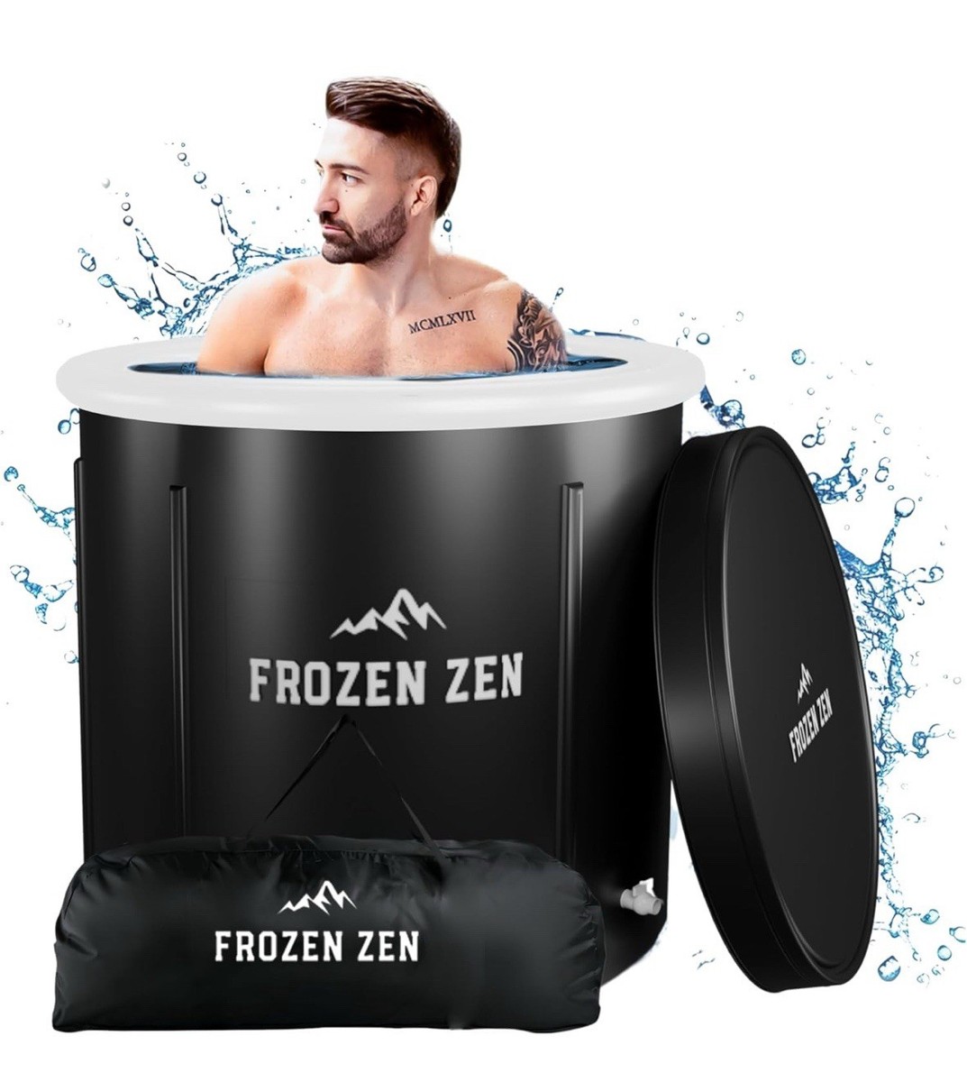 Frozen Zen Portable Ice Bath Tub For Athletes w/Lid, XL 105