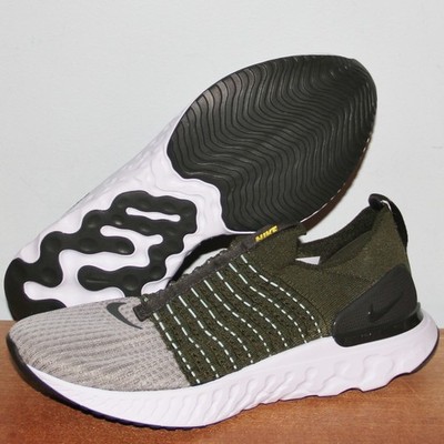 Nike React Phantom Run Flyknit 2 Running Shoes Mens 10 Rough Green DX2311-300