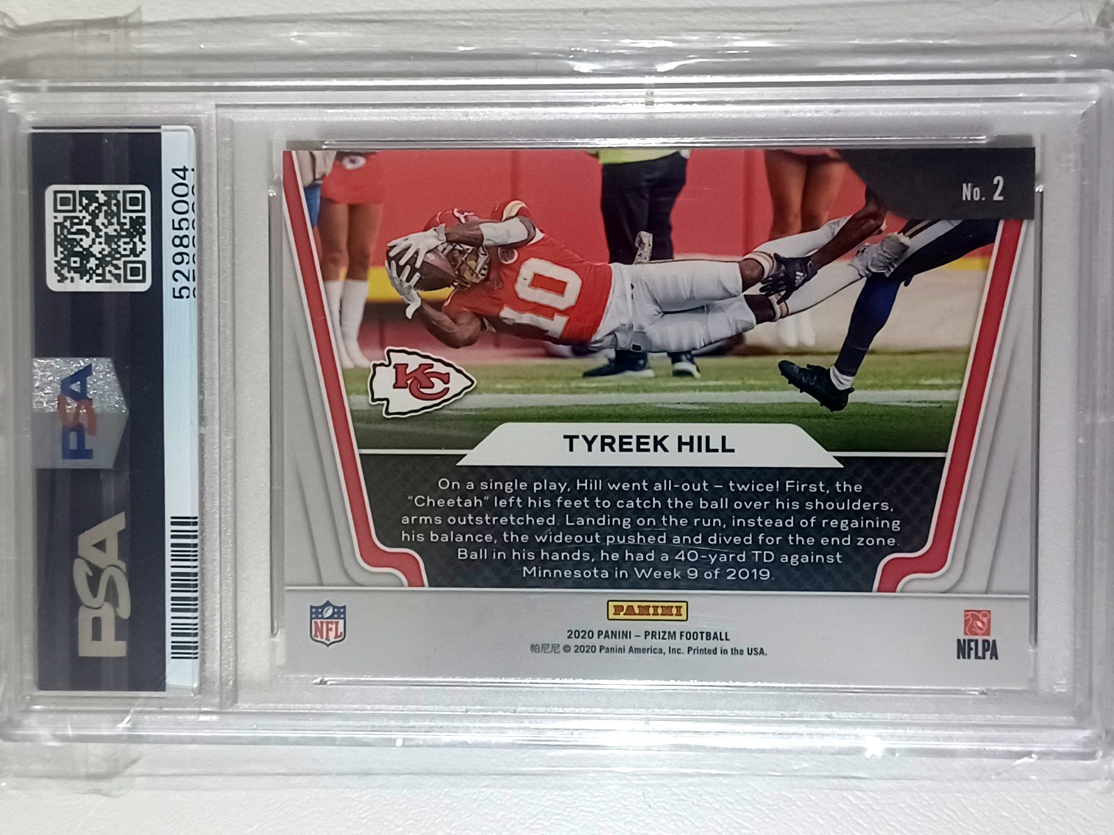 2020 Panini Prizm #2 TYREEK HILL PSA 10 Gem Mint All-Out POP 2 view 2