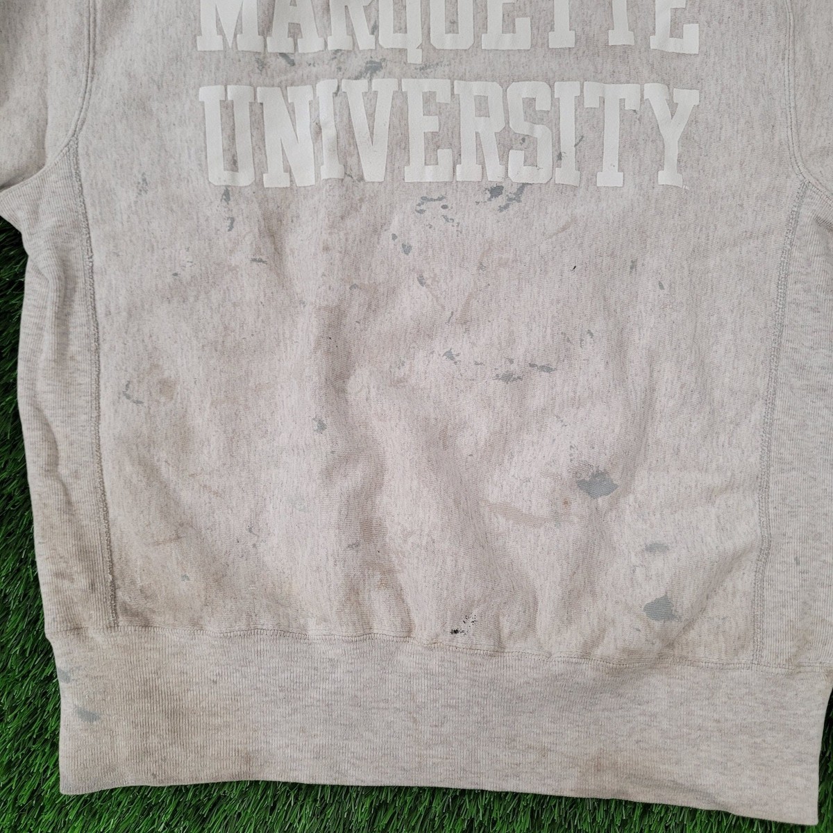 Vintage 80s Marquette Sweatshirt L/XL 23x24 Boxy Champion Reverse