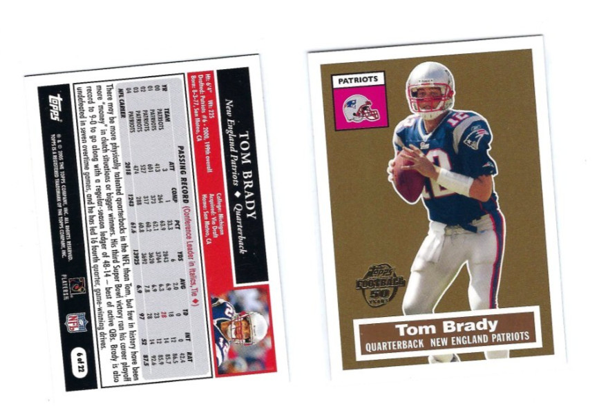 Tom Brady Patriots 2005  Topps  50th Year #6