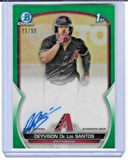 DEYVISON DE LOS SANTOS 2023 BOWMAN CHROME GREEN REFRACTOR 1ST AUTO RC 11/99