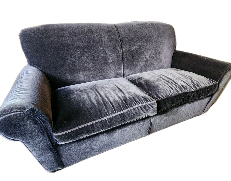 Mid Century Mohair Midmight azul con brillo plateado. Raro al por menor $4000. Foto 4 de 4