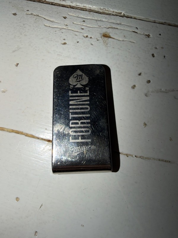 Miller Fortune Metal Beer Money Clip Breweriana Bar Man Cave Collectible