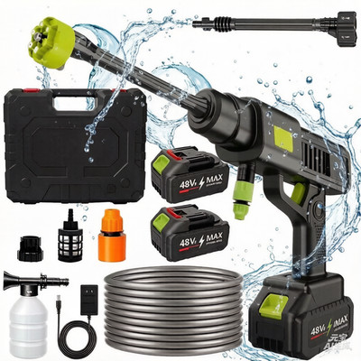 Cordless Electric High Pressure Water Spray Gun Portable Car Washer Cleaner Tool