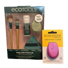 ecotools Bioblender Sponge & Feeling Festive - 5 Piece Face Essentials Set NEW