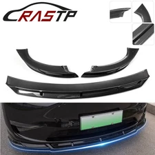 For Model Y 17-23Carbon Fiber Front Bumper Lip Spoiler Splitter ABS