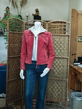 Lederjacke Freaky Nation Rot Mit herausnehmbarem Hood Gr.L Top Zustand