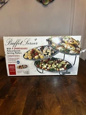 CreativeWare 3 Tier Buffet Server 4 Unbreakable Serving Platters w/ Stand