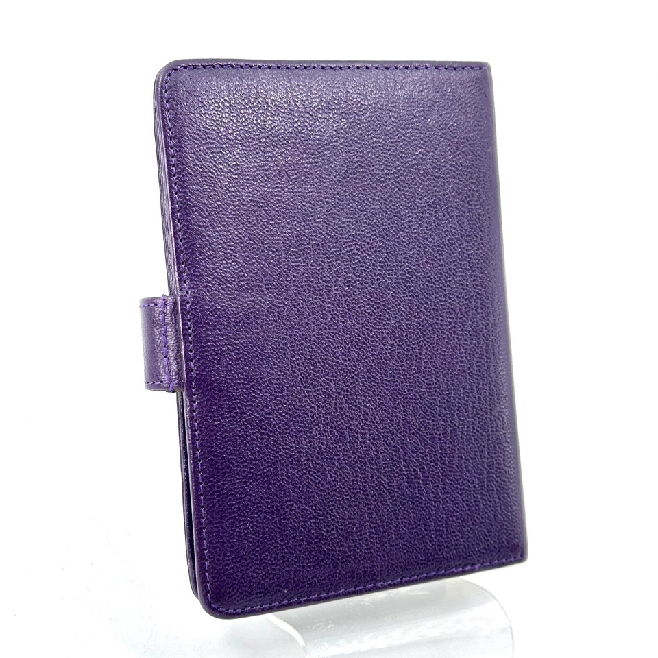 Chanel Leather Notebook Cover Guarantee Card Purple Gold Purse Authentic - Image 4 of 4