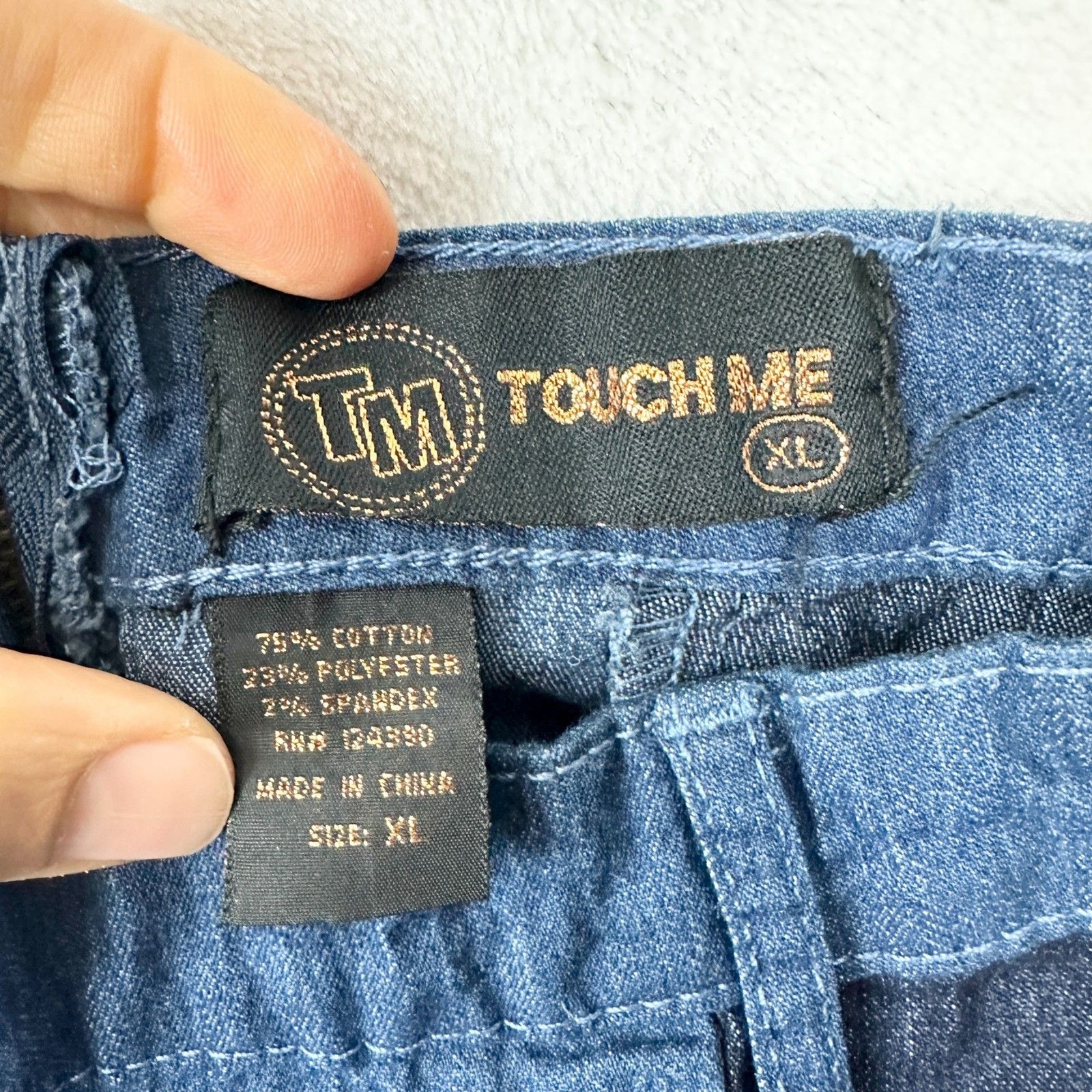 Touch Me Denim Patchwork Strapless Maxi Dress Siz… - image 7