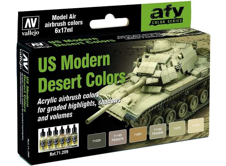 Vallejo VA71209 17ml x 6 - Model Air Set -  US Modern Desert Colours