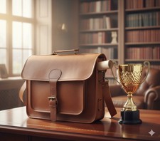 Awarded Bag Goat Men's Messenger Vintage Briefcase Satchel Genuine Brown