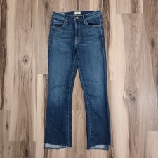 Mother The Insider Crop Step Fray Jean in Girl Crush Size 27 Dark Wash Stretch