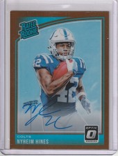 Nyheim Hines 2018 Panini Donruss Optic Bronze Prizm Rated Rookie Rc Auto