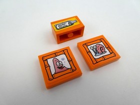 Lego SpongeBob 2 Orange Tiles & 1 Orange Bottle Brick from Set 3818 & Set 3825