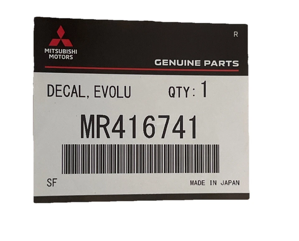 EVOLUTION V Mitsubishi MR416741 Evo 5 calcomanías laterales plata amarillo OEM pieza genuina Foto 3 de 4