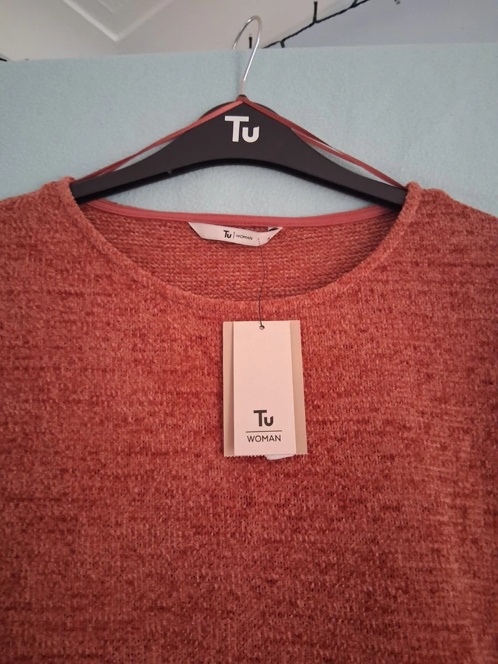 Size 14 Ladies Orange Jumper By Tu - Image 3 of 4
