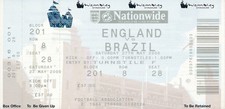 TICKET: ENGLAND v Brazil (Friendly) 2000 - UNUSED, EXCELLENT